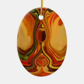 Abstracte Earth Tone Swirl Art Print Keramisch Ornament (Voorkant)