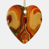 Abstracte Earth Tone Swirl Art Print Keramisch Ornament (Rechts)