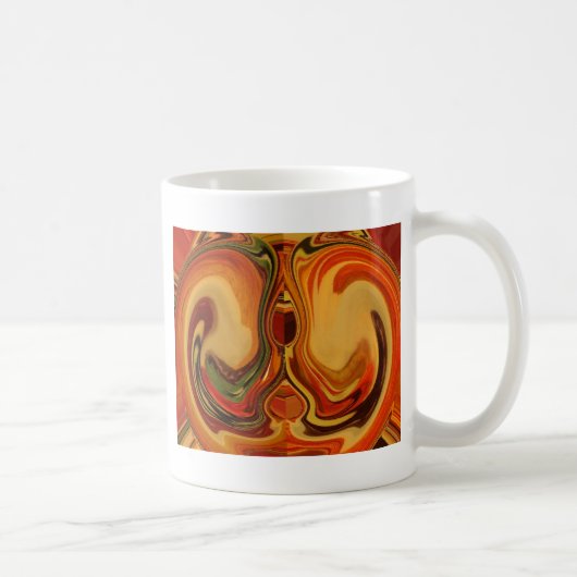 Abstracte Earth Tone Swirl Art Print Koffiemok (Rechts)