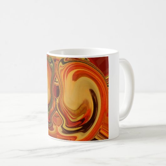 Abstracte Earth Tone Swirl Art Print Koffiemok (Voorkant rechts)