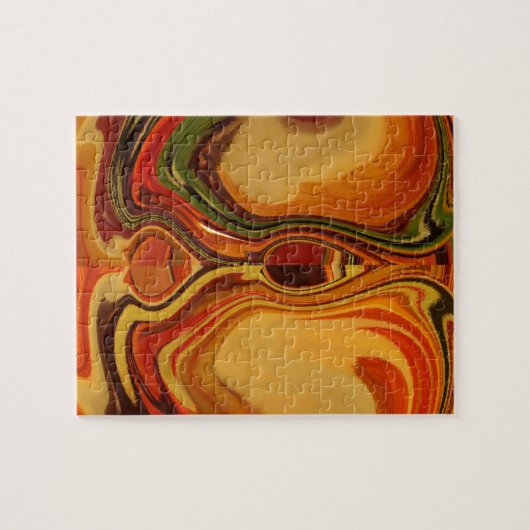 Abstracte Earth Tone Swirl Art Print Legpuzzel (Horizontaal)