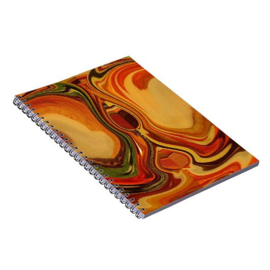 Abstracte Earth Tone Swirl Art Print Notitieboek (Rechterzijde)