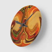 Abstracte Earth Tone Swirl Art Print Ronde Klok (Hoek)