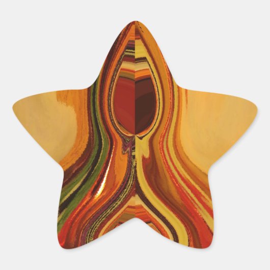 Abstracte Earth Tone Swirl Art Print Ster Sticker (Voorkant)
