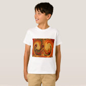 Abstracte Earth Tone Swirl Art Print T-shirt (Voorkant volledig)
