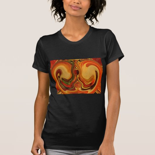 Abstracte Earth Tone Swirl Art Print T-shirt (Voorkant)