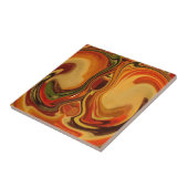 Abstracte Earth Tone Swirl Art Print Tegeltje (Zijkant)