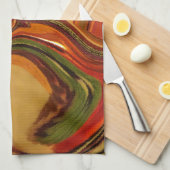 Abstracte Earth Tone Swirl Art Print Theedoek (Quarter Fold)