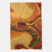 Abstracte Earth Tone Swirl Art Print Theedoek (Verticaal)