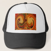 Abstracte Earth Tone Swirl Art Print Trucker Pet (Voorkant)