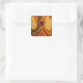 Abstracte Earth Tone Swirl Art Print Vierkante Sticker (Tas)
