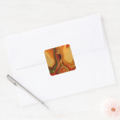 Abstracte Earth Tone Swirl Art Print Vierkante Sticker (Envelop)