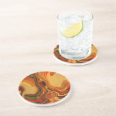 Abstracte Earth Tone Swirl Art Print Zandsteen Onderzetter (Zijkant)