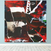 Abstracte Earth Tones Collage met rode accenten Ar Canvas Afdruk (Insitu (Houten vloer))