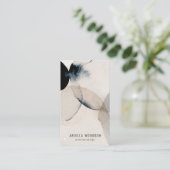 Abstracte Earthy Waterverf Interior Designer Visitekaartje (Staand voorkant)