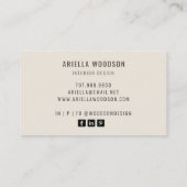 Abstracte Earthy Waterverf Interior Designer Visitekaartje (Achterkant)