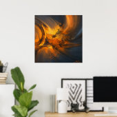 Abstracte echo's van vlammen poster (Thuiskantoor)