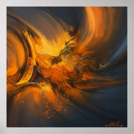 Abstracte echo's van vlammen poster