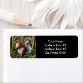 Abstracte eekhoorn met Pinecones Etiket (Insitu)