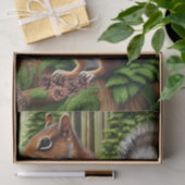Abstracte eekhoorn met Pinecones Tissuepapier (Geschenk)