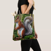 Abstracte eekhoorn met Pinecones Tote Bag (Dichtbij)
