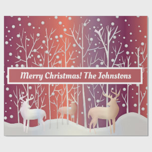 Abstracte eenden, bomen en sneeuw cadeaupapier