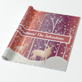 Abstracte eenden, bomen en sneeuw cadeaupapier (Uitgerold)