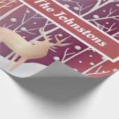 Abstracte eenden, bomen en sneeuw cadeaupapier (Hoek)