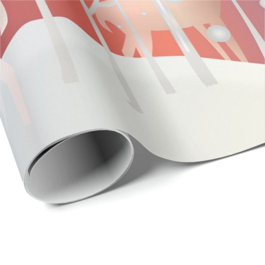 Abstracte eenden, bomen en sneeuw cadeaupapier (Rol Hoek)