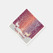 Abstracte eenden, bomen en sneeuw servet (Hoek)