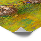 Abstracte eenden in een roodkleurige foto-schets poster (Hoek)