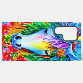 Abstracte eenhoornbloemen waterverf Art Samsu Samsung Galaxy Hoesje (Achterkant horizontaal)