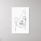 Abstracte eenregelige illustraties in bruin canvas afdruk (Voorkant)