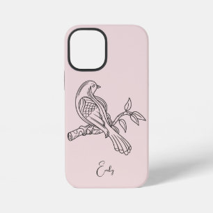Abstracte eenvoudige lijn kunst illustratie , Boho iPhone 12 Mini Hoesje