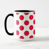 Abstracte eenvoudige stijlvolle rode witte polka s mok (Links)