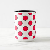 Abstracte eenvoudige stijlvolle rode witte polka s mok (Midden)
