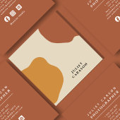Abstracte Eenvoudige Terracotta Rustic Boho Vierkante Visitekaartje