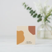 Abstracte Eenvoudige Terracotta Rustic Boho Vierkante Visitekaartje (Staand voorkant)