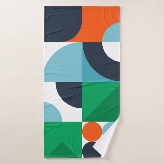Abstracte eenvoudige vormen badhanddoek (Badhanddoek)