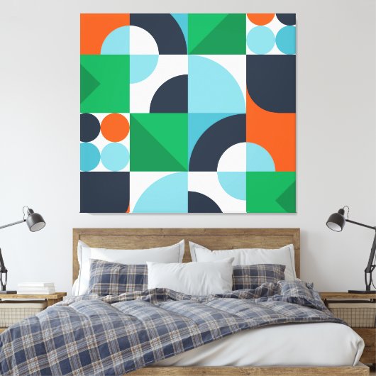 Abstracte eenvoudige vormen canvas afdruk (Insitu (Slaapkamer))
