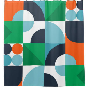 Abstracte eenvoudige vormen douchegordijn