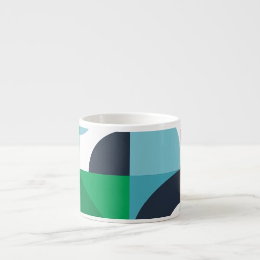 Abstracte eenvoudige vormen espresso kop (Voorkant)