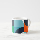 Abstracte eenvoudige vormen espresso kop (Voorkant rechts)