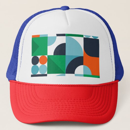 Abstracte eenvoudige vormen trucker pet (Voorkant)