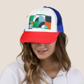 Abstracte eenvoudige vormen trucker pet (In situ)