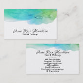 *~* Abstracte, eenvoudige Waterverf Aqua Blue Visitekaartje (Voorkant / Achterkant)