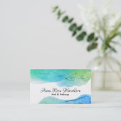 *~* Abstracte, eenvoudige Waterverf Blue Aqua Visitekaartje (Staand voorkant)