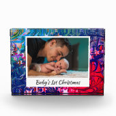 Abstracte EERSTE CHRISTMAS-Baby Fotoblokken (Voorkant)