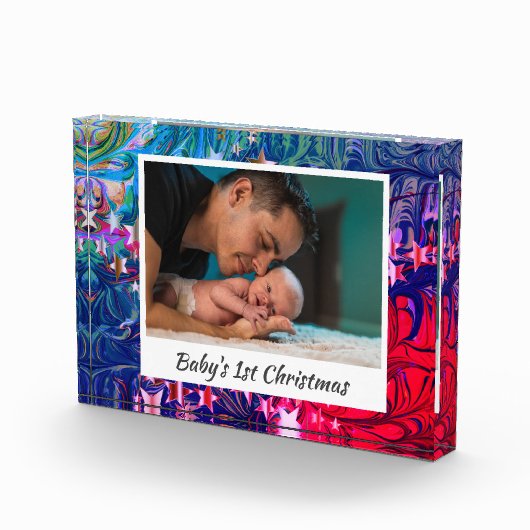 Abstracte EERSTE CHRISTMAS-Baby Fotoblokken (Rechts)