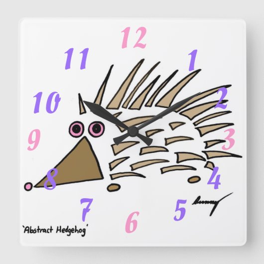 Abstracte egel-klok vierkante klok (Voorkant)